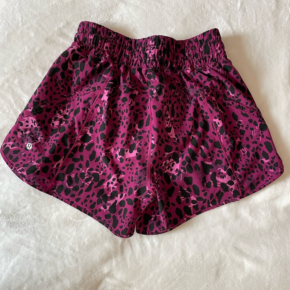 Pink lululemon athletica cheetah print shorts size 8